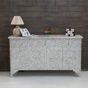 Mother of Pearl Inlay Sideboard: Bone Inlay Living Room Furniture