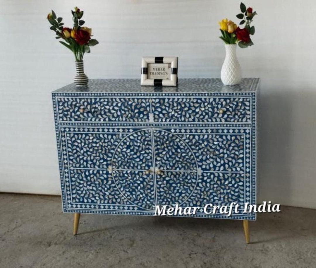 Mother of Pearl Inlay Cabinet: Bone Inlay Sideboard, Entryway