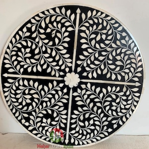 Bone inlay handmade RoundTabletop Sidetable Top Nasthing table Top End Table Top wall art Home Décor Interior Styling Wall Décor Furniture