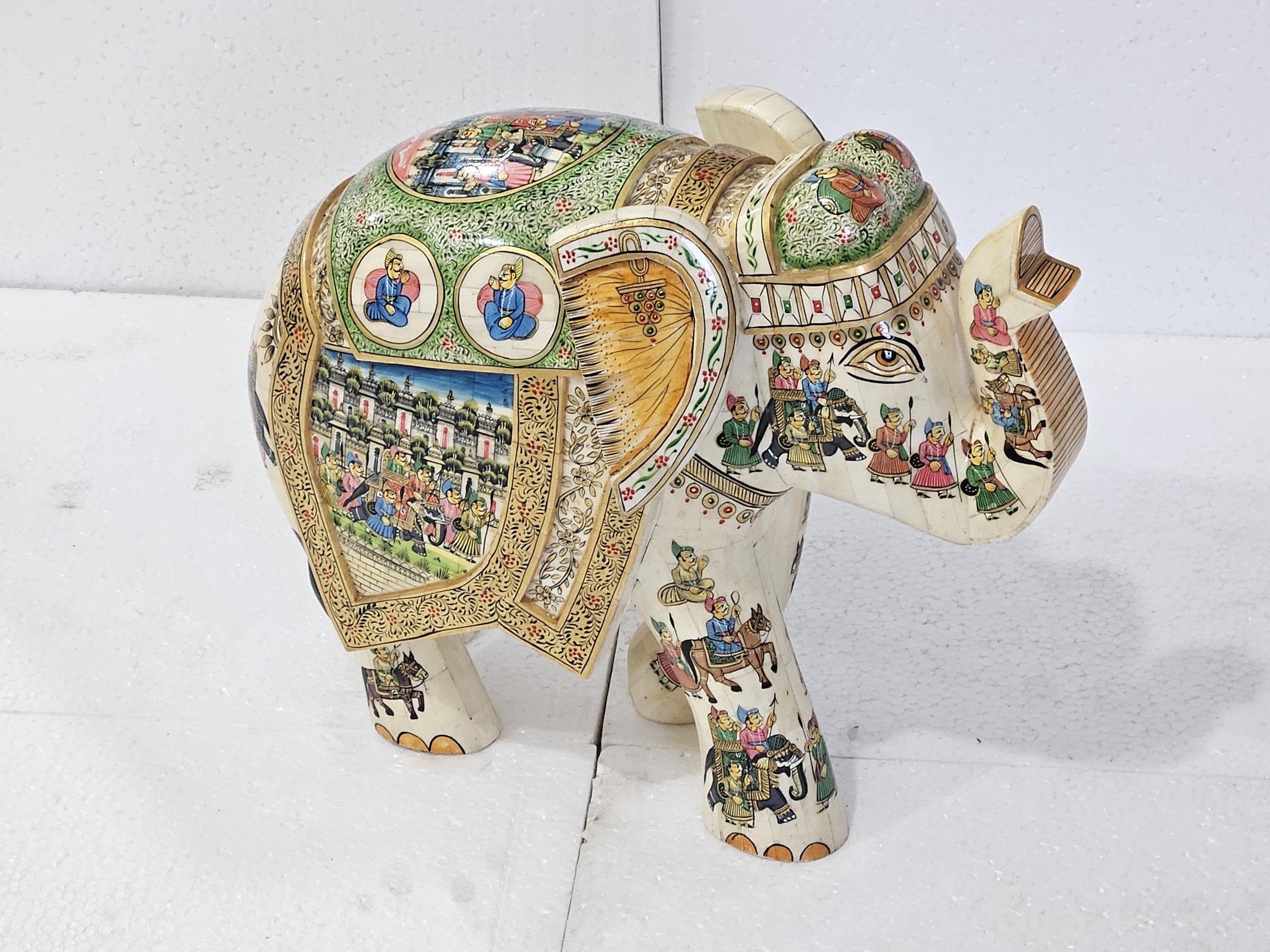 骨象嵌細工の木製象像：インドのアート装飾 - Etsy 日本