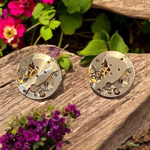 Steampunk Cufflinks for Men | Handmade from Upcycled Vintage Watch Movements | Unique Gift for Him | Wedding, Anniversary, Groomsmen
