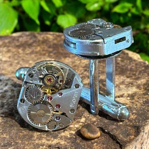 Steampunk Cufflinks for Men | Handmade from Upcycled Vintage Watch Movements | Unique Gift for Him | Wedding, Anniversary, Groomsmen