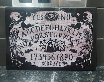Ouija board toughened glass chopping board