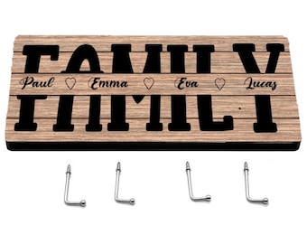 Family Key Hanger, Personalised Key hanger, Key Hooks, Family Key Holder For Wall, Key Rack, New Home, Housewarming Gifts, Key Hanger