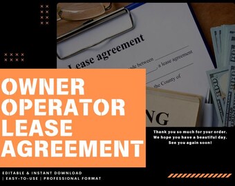 DFY/Done For You Owner Operator Lease Agreement | Independent Contractor Lease Agreement | Independent Trucking Lease Agreement