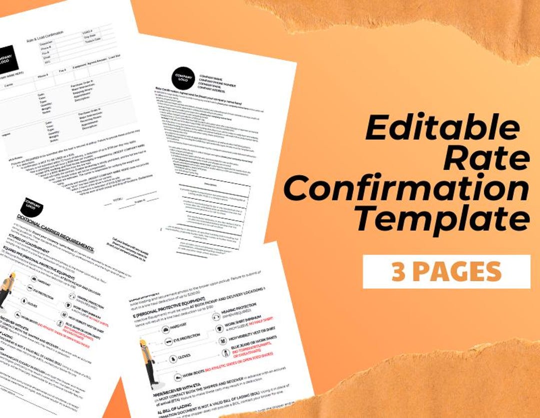 Rate Confirmation Template.pdf DFY/ Done for You Rate Confirmation Agreement Template | Trucking ...