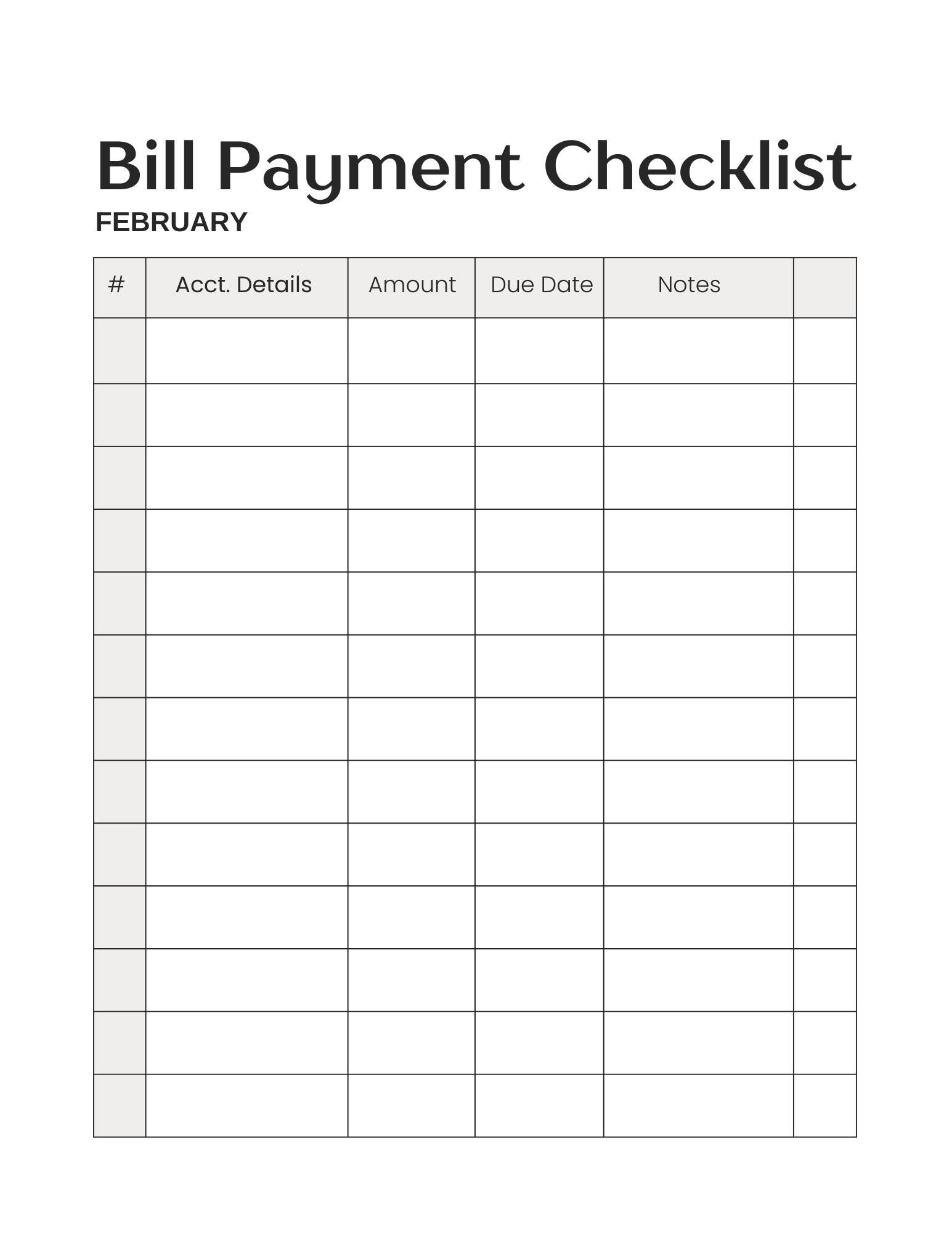 Dfy/done for You Bill Payment Checklist | Bill Monthly Tracker - Etsy