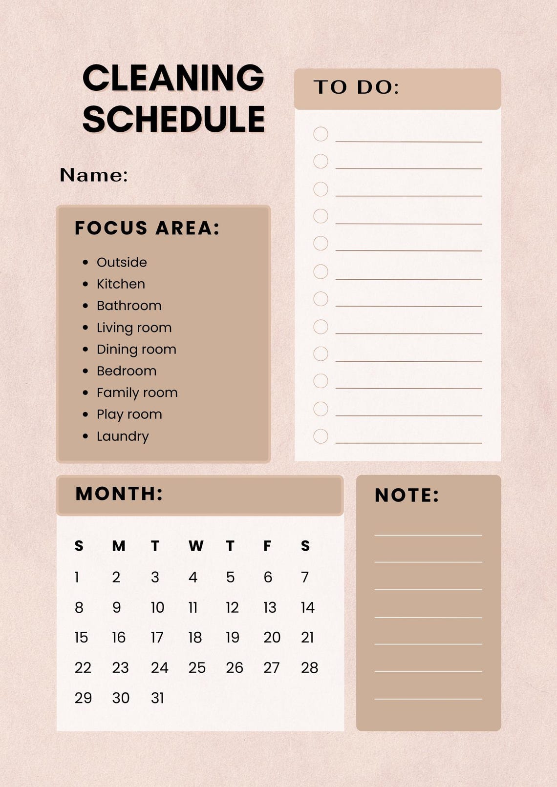 Cleaning Schedule | Cleaning Organizer | Housekeeping Planner - Etsy