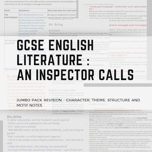 GCSE English literature : &#39;An Inspector calls&#39; JUMBO PACK