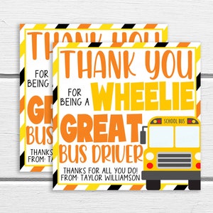Etiqueta de presente de agradecimento ao motorista de ônibus, obrigado por ser um ótimo motorista de ônibus, escola PTO PTA, motorista de ônibus, obrigado, etiqueta para impressão DIY