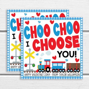 Etiqueta de trem de dia dos namorados, editável Choo Choo Valentine, escolha sua etiqueta, etiqueta de festa de sala de aula para professor de creche, crianças, estudante, menina, amigo