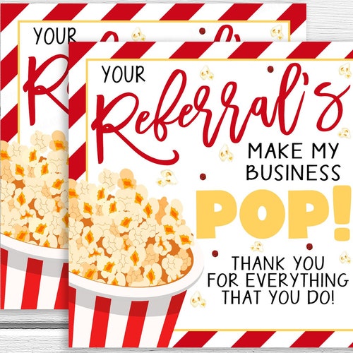 Realtor Popcorn Pop by Tags Referral Real Estate Printable Etsy