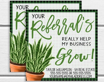 Pop-by Tags, Your Referral's Help My Business, Real Estate Marketing, Client Appreciation, Referral Marketing, Editable Gift Tag, Printable