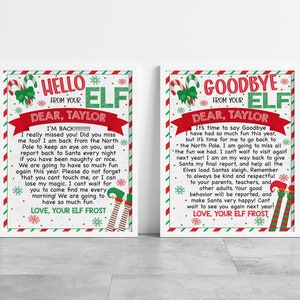 Hello Goodbye Elf Letter Set, Editable Hello Elf, Editable, Elf Is Back Letter, Goodbye Elf Letter