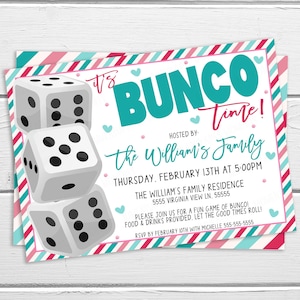 Valentine Bunco Einladung Flyer, bearbeitbare Bunco Nacht Würfel Party Valentinstag Bunco Fundraiser Kirche Schule Business Fundraiser PTO PTA