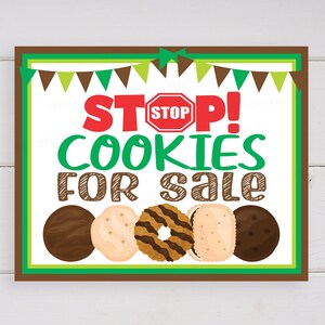 Scout Cookie Booth Sign, Stop Cookies For Sale, Printable Cookie Drop Banner, Cookie Booth Poster, Cookies Sale Marketing Sign, Fundraiser