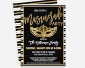 Masquerade Party Invitation, Editable Masquerade Birthday Adult Kids Party, Masquerade Flyer Fundraiser, Quinceanera Ball Mask Il_170x135