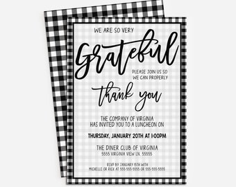 Appreciation Dinner Lunch Invitation, Editable Grateful Staff Employee Office Business Work Party Event Invitation Card