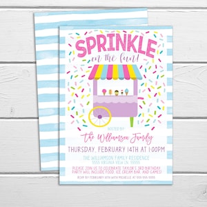 Ice Cream Birthday Invitation, Editable Sprinkle On The Fun Birthday Invitation, Ice Cream Party, Girls Boys Birthday Invitation, Fundraiser