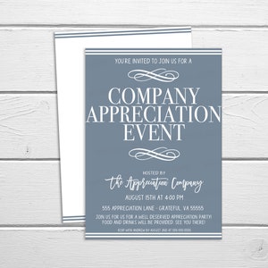 Minimalist Company Appreciation Invitation, Employee Staff Appreciation, Lunch Luncheon Dinner Party, Client Corporate Volunteer Invite