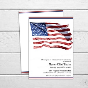 Military Retirement Invitation Promotion Celebration United States Navy Marines Army Coast Guard Air Force National Guard Police Invite