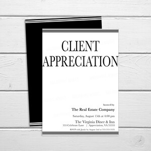 Client Appreciation Invitation, Staff Employee Office Business Work Event, Client Lunch Dinner Invitation, Editable Printable, Real Estate