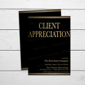 Client Appreciation Invitation, Staff Employee Office Business Work Event, Client Lunch Dinner Invitation, Editable Printable, Real Estate