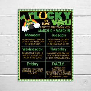 Editable Staff Appreciation Week Itinerary Employee Appreciation Week Schedule Customizable Schedule Staff Recognition Teacher Appreciation