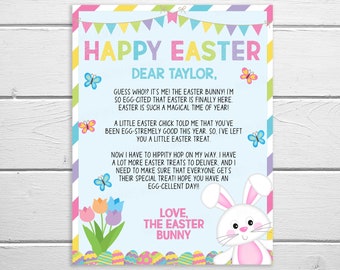 Letter From The Easter Bunny Template, Kids Easter Morning Surprise, Printable Letter Basket Hunt, Kids Easter Game, Hoppy Easter Editable