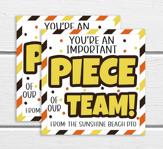 Team Gift Tags Important Piece Our of Team Appreciation Etsy