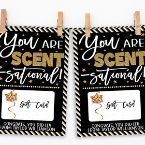 Titulaire de la carte-cadeau d’appréciation, étiquette You Are Scent-Sational, merci employé personnel garderie PTO PTA infirmière modèle modifiable imprimable