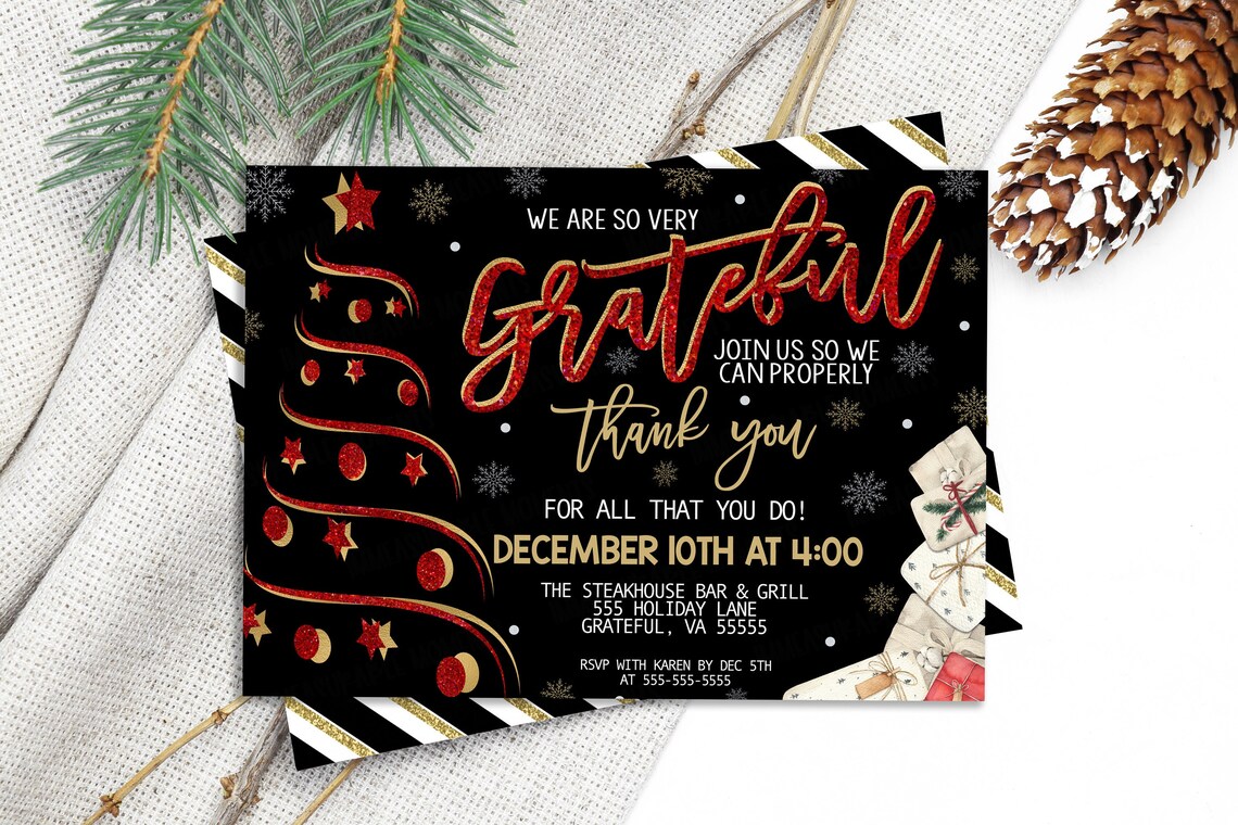 EDITABLE Appreciation Dinner/lunch Invitation Staff Employee - Etsy