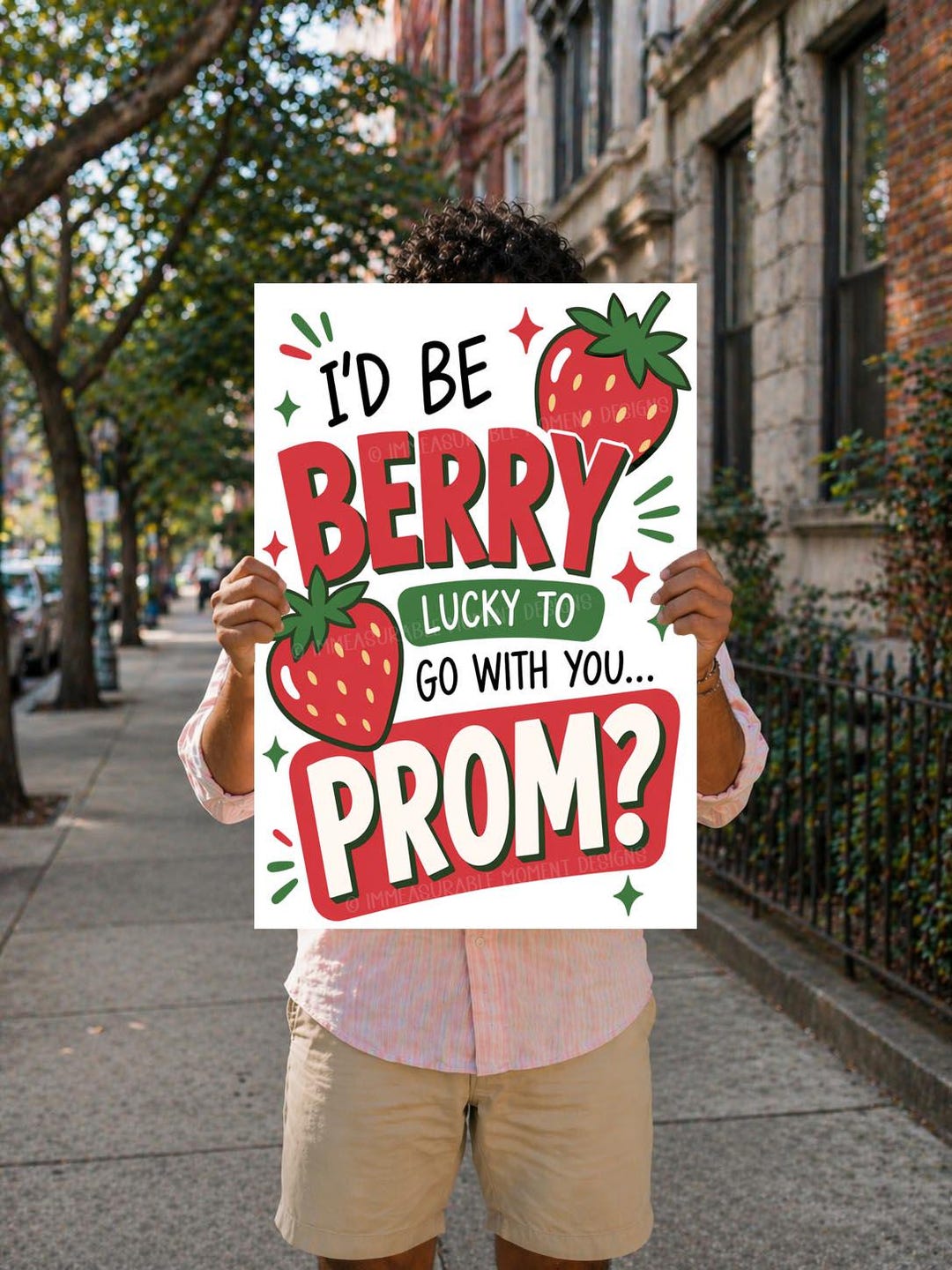 Promposal Example. Sign Strawberry Promposal Sign Printable, Berry Lucky Prom Poster ...