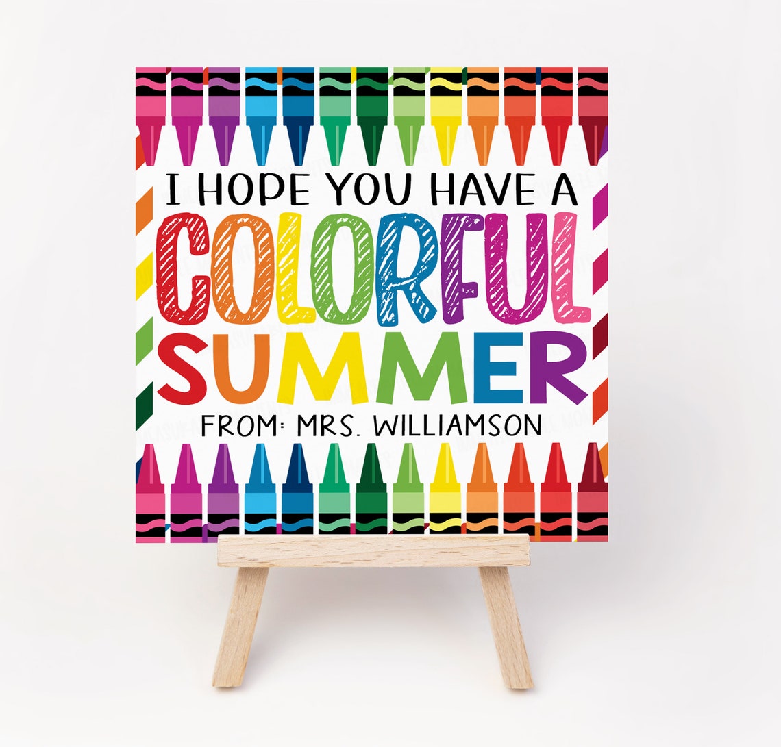 Summer Crayon Gift Tags Have A Colorful Summer End of School Etsy