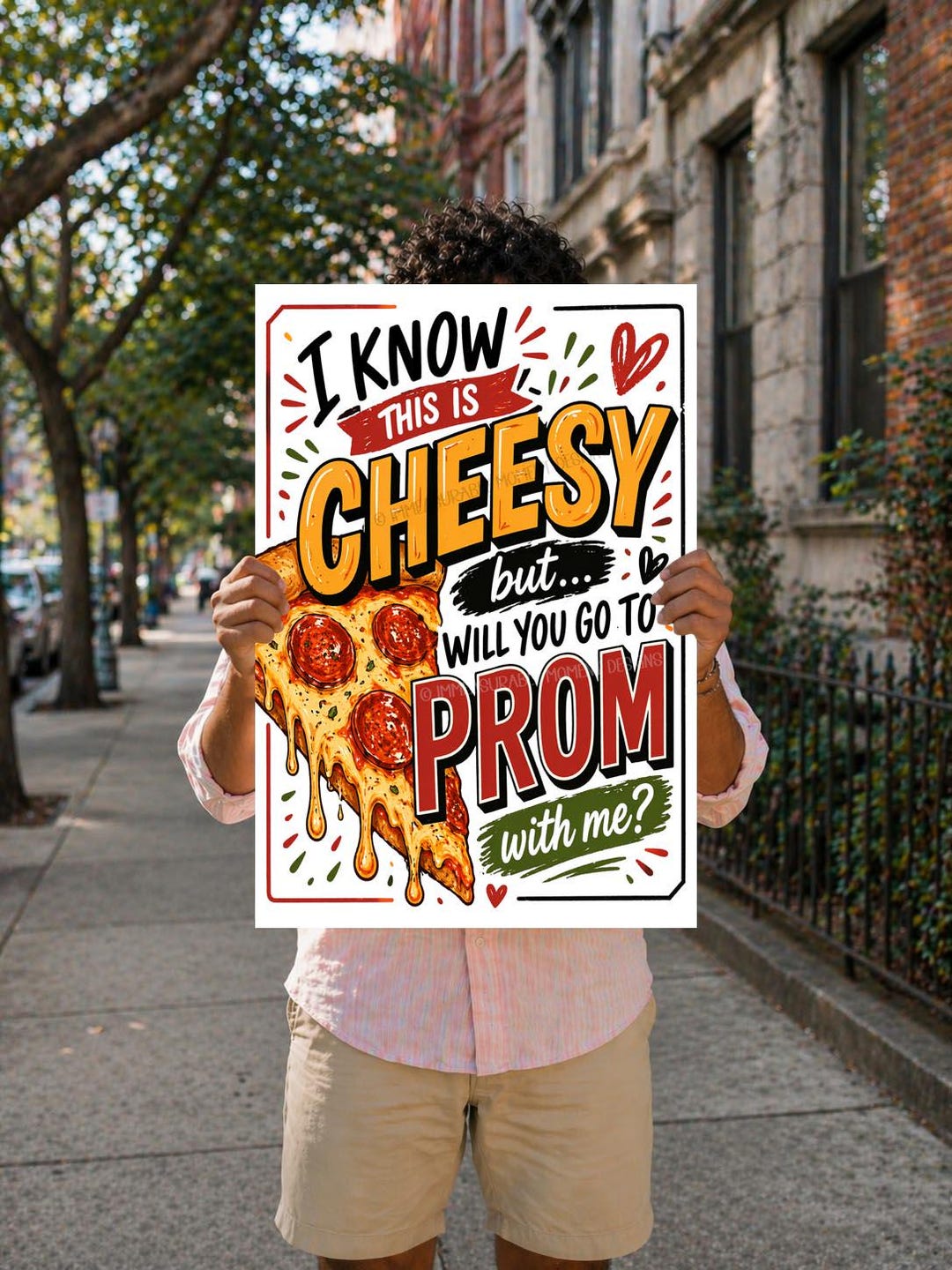 Cheesy Sign Pizza Promposal Sign Printable, This is Cheesy Prom Poster, Pun Prom ...