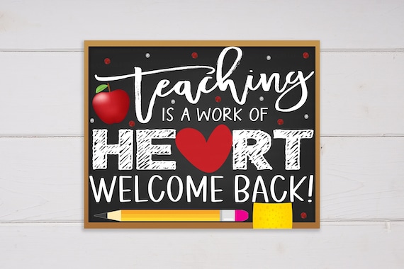 Back to School Teacher Sign, Teachers And Staff Appreciation Printable
