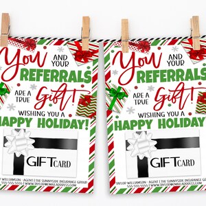 クリスマス ポップ バイ ギフト カード ホルダー、紹介はギフト マーケティング、クライアントへの感謝、保険代理店、不動産、ヘルスケア、印刷可能