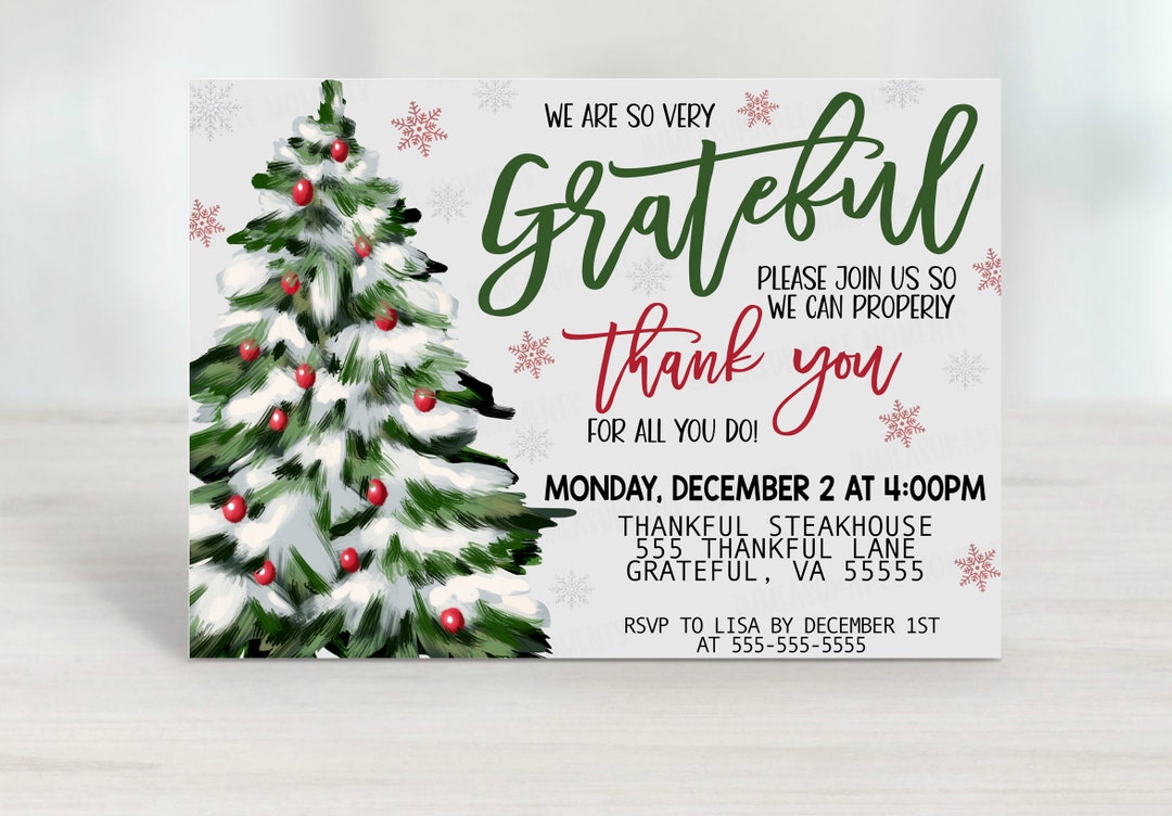 EDITABLE Appreciation Dinner/lunch Invitation, Staff Employee Office