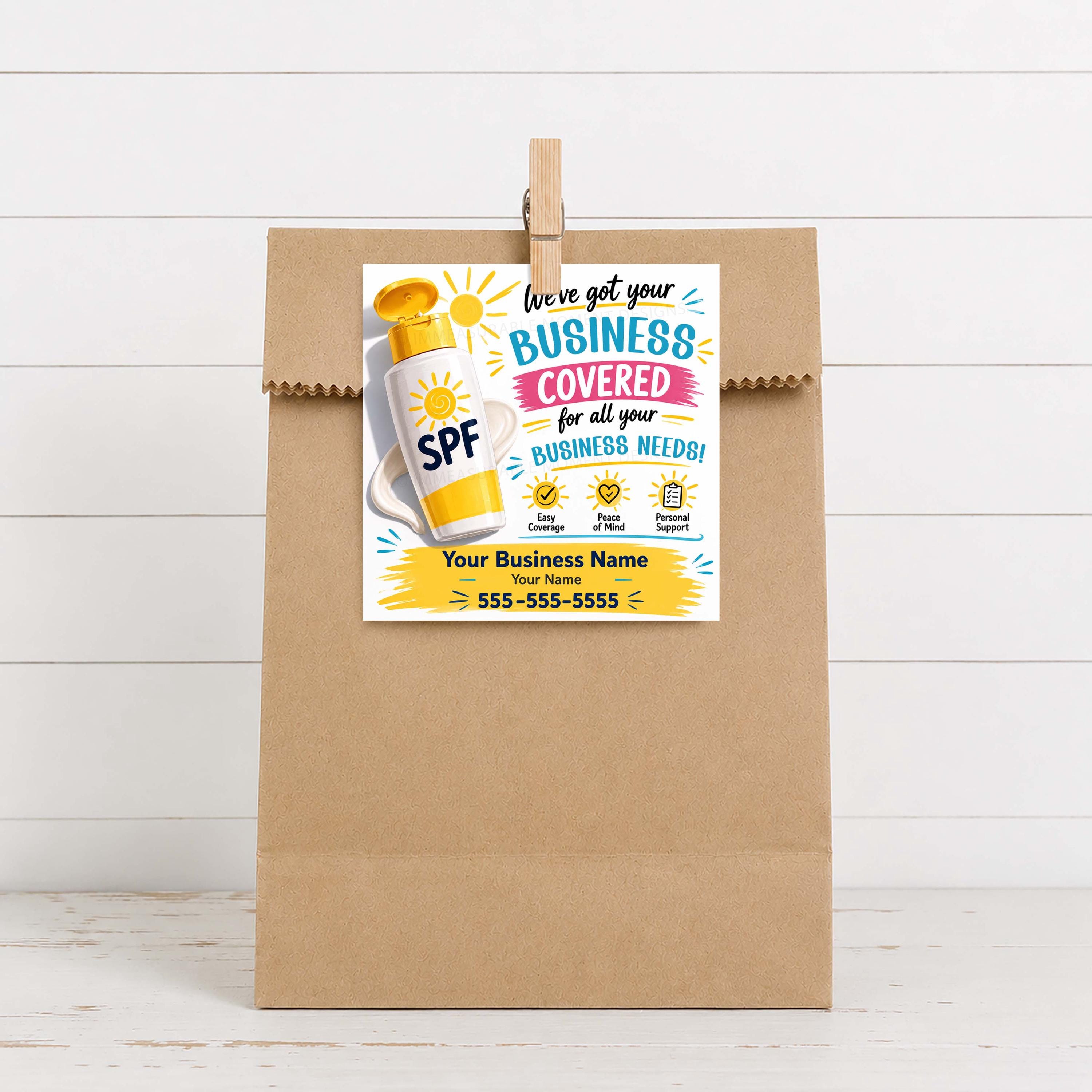 Editable Summer Sunscreen Referral Gift Tag Printable, Marketing We’ve ...