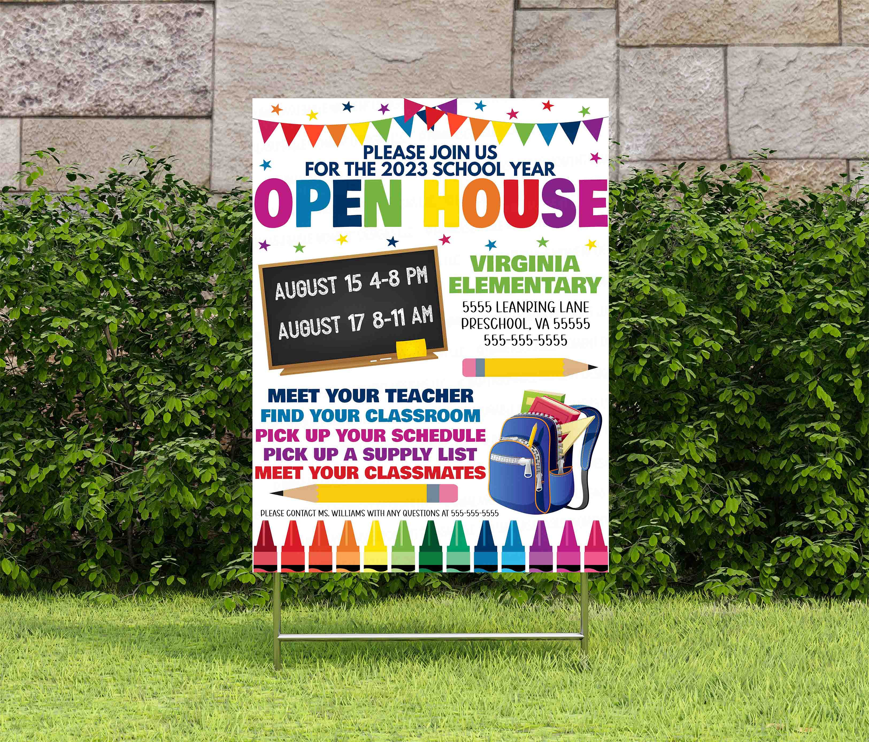 School Open House Flyer, Editable Back to School Invite, Meet the ...