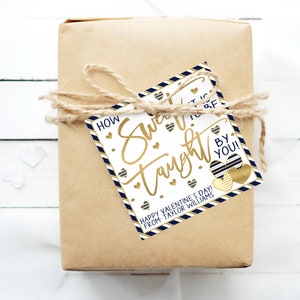 Teacher Appreciation Gift Tags, Editable How Sweet To Be Taught By You, Teacher Staff School Candy Cookie Donut Pastry Treat, PTA PTO