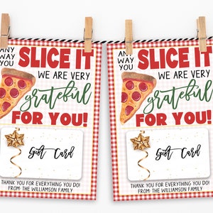 Pizza-Geschenkkartenhalter, egal wie Sie es schneiden, wir sind dankbar für Sie, Dankeschön Geschenk, Lehrer Mitarbeiter Mitarbeiter Volunteer Krankenschwester Wertschätzung