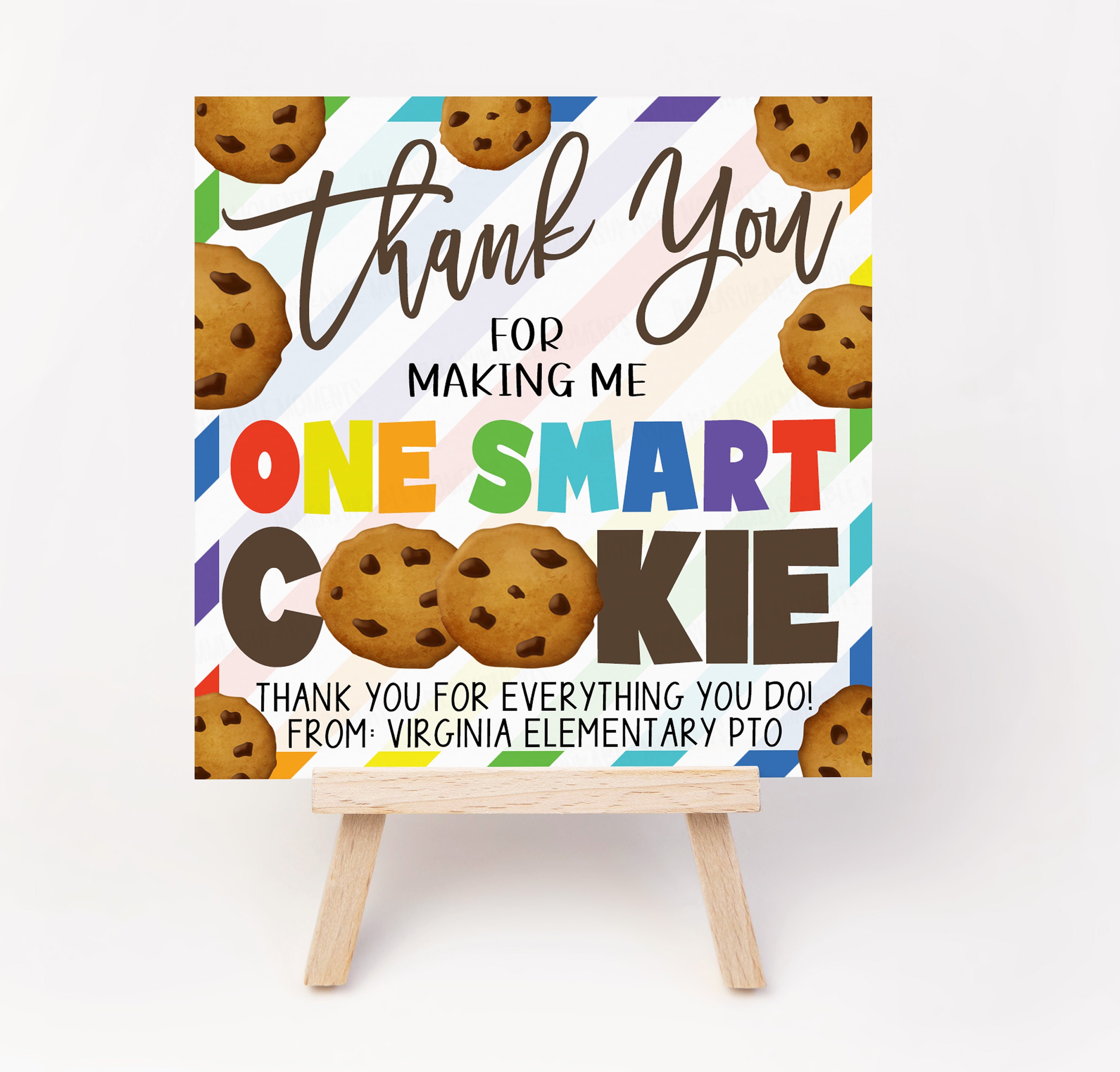 Cookie Thank You Gift Tags Thank You for Making Me One Smart - Etsy