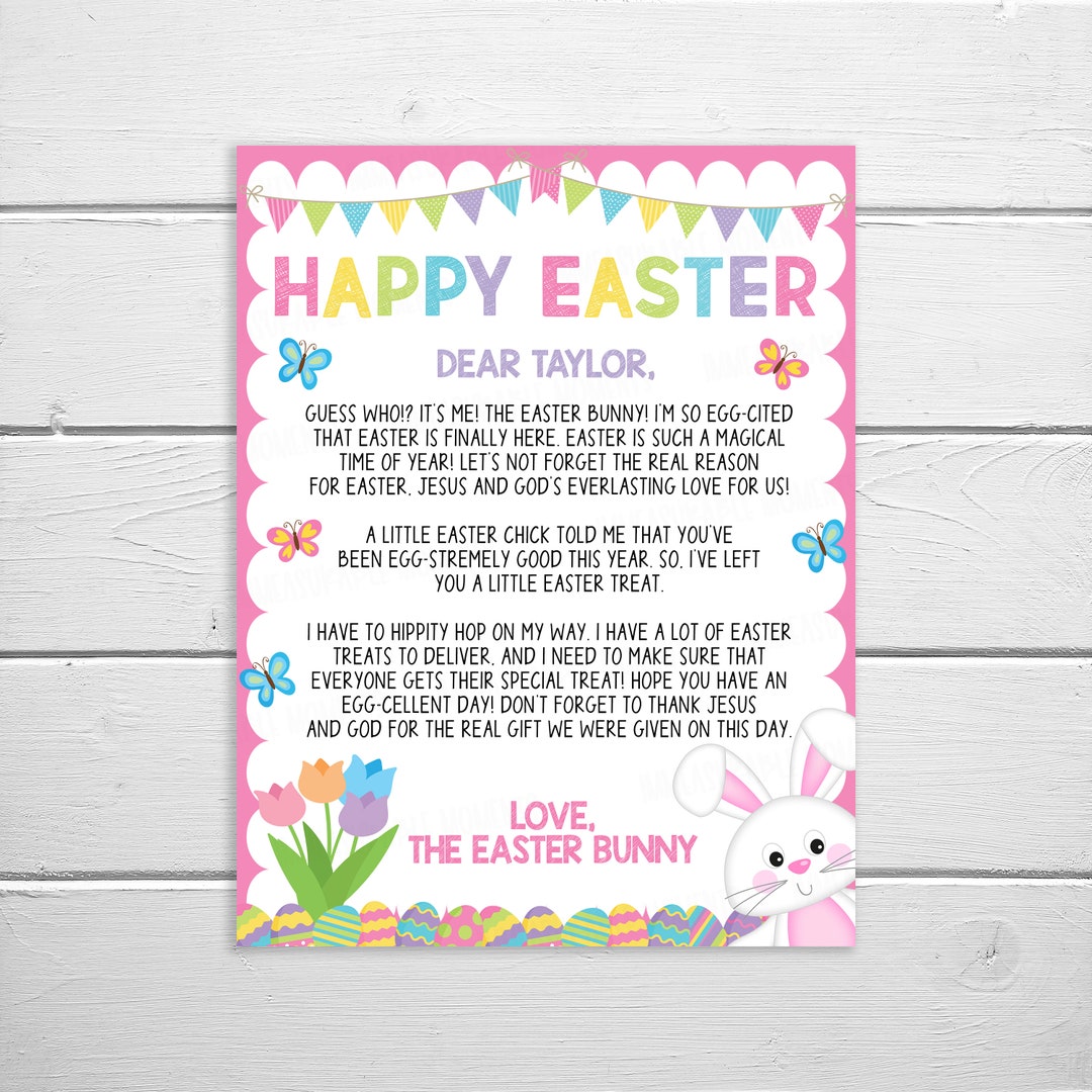 Letter From the Easter Bunny Template, Kids Easter Morning Surprise ...