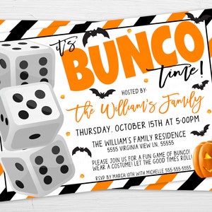 Halloween Bunco Night Invitation Flyer, Editable Fall Bunco Dice Party, Bunco Fundraiser Church School Business Fundraiser PTO PTA Printable image 2