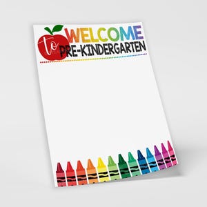 Welcome to Pre-Kindergarten Letter, Editable Template, Meet The Teacher Newsletter, Supply List, Blank Pre-K Printable, School Classroom