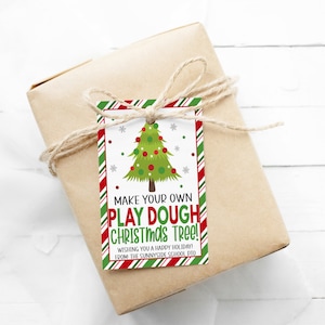 Make Your Own Play Dough Christmas Tree Gift Tags, School Classroom Tags, Holiday Gift For Kids Toy Gift, Classmates Teacher, Printable