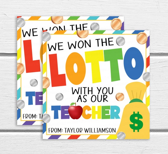 Teacher Lotto Gift Tag, Scratch Off Ticket, Back To School, Won