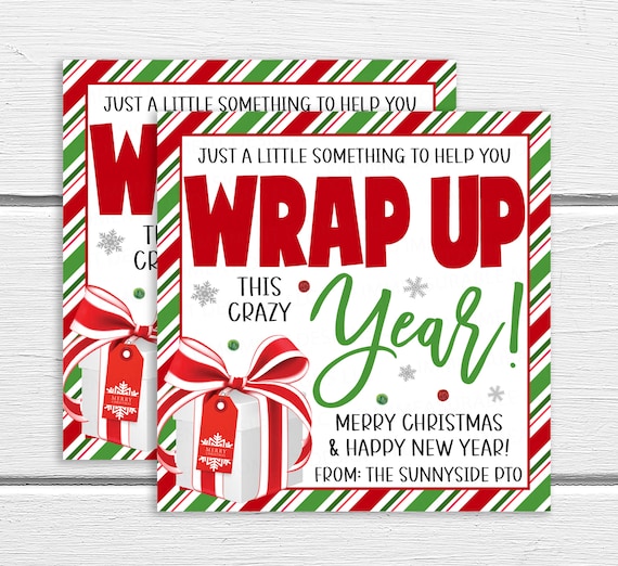 Christmas Wrapping Paper Gift Tags, Wrap Up This Year, Christmas