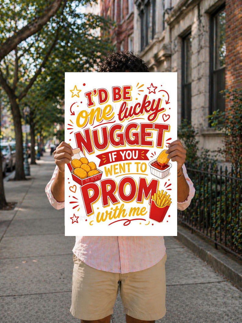 Chicken Nugget Promposal Sign, I'd Be One Lucky Nugget Prom Poster ...